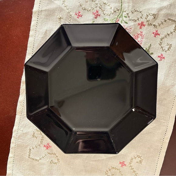 Vintage Arcoroc Octime Black Glass Octagonal Salad/Dessert Plate – French - Picture 1 of 5